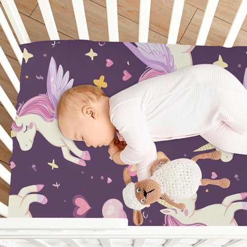 Gbjiemia Unicorn Pony Crib Sheets for Boys Girls 1