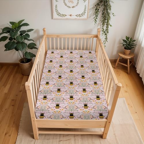 Bee Honey Garden Crib Sheets 52x28 52x28x9 Fitted