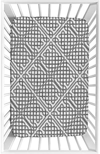 XISUNYA Decorative Crib Sheet Set with Celtic Pattern