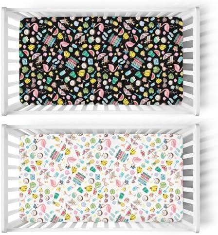 Flamingo Tropical Baby Crib Sheets 2 Pack 52x28