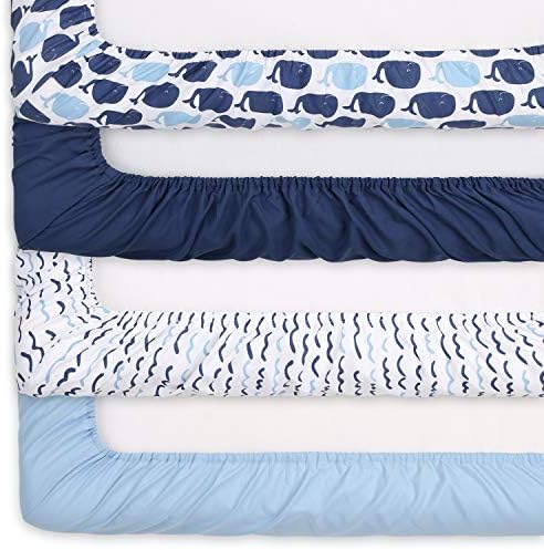 Peanutshell Woodland Animals Nautical Crib Sheets for Boys 8 Pack