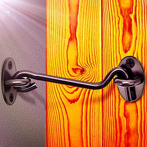 2Pcs 4 Inch Barn Door Lock with Mounting Screws Black 1