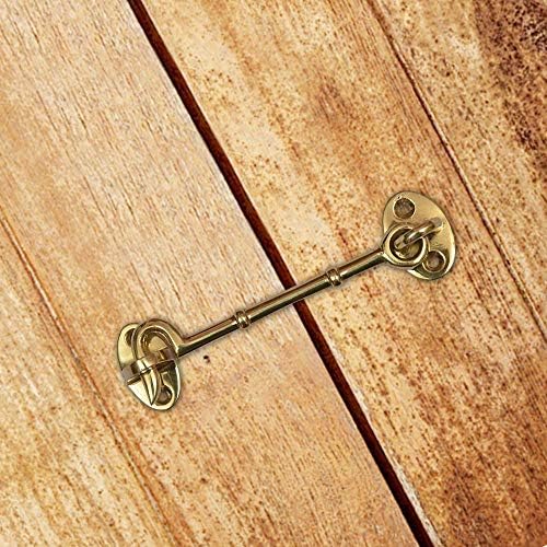 A29 Set of 2 Iron Cabin Hooks with Latch 4 34 Inches Long