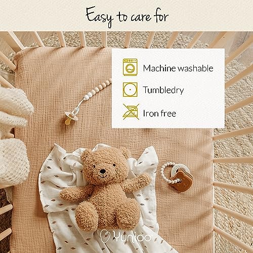 Yunioo Organic Cotton Crib Sheets 2-Pack Neutral