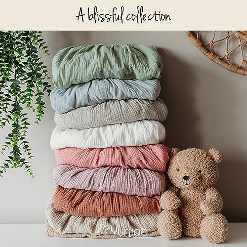 Yunioo Organic Cotton Crib Sheets 2-Pack Neutral