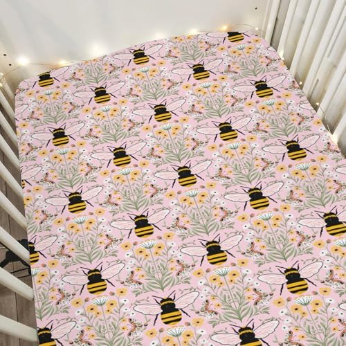 Bee Honey Garden Crib Sheets 52x28 52x28x9 Fitted