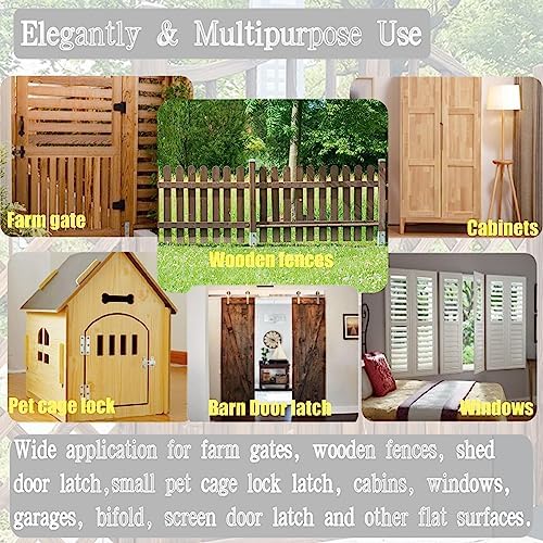 ZEECER 4-Pack Stainless Steel Gate Latch Locks