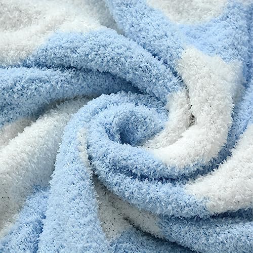 JOOJA Soft Knitted Baby Cloud Blanket 30x40 Inches Blue