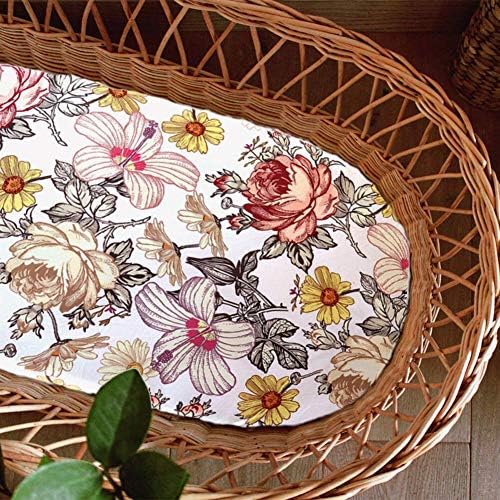 HNHUAMING Floral Crib Sheet and Bassinet Sheet 1